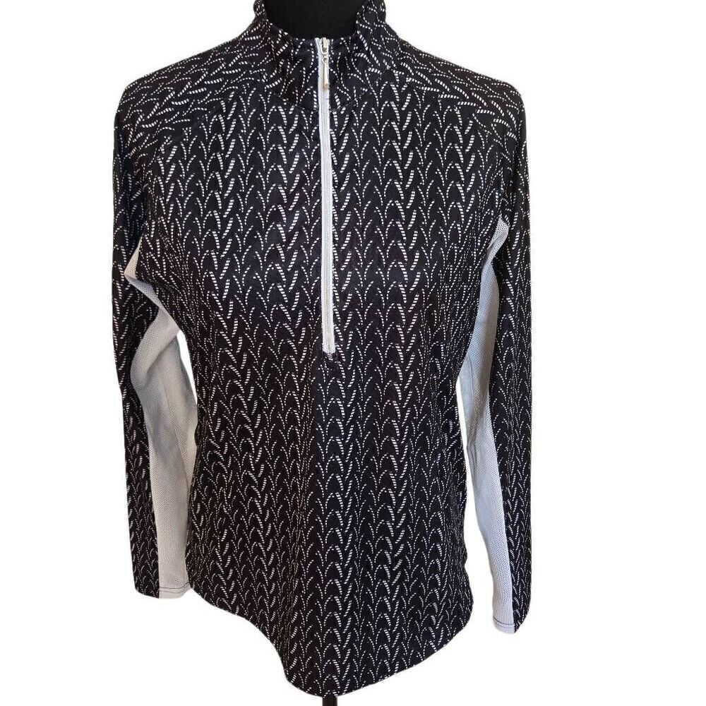 Pebble Beach Womens Dry Luxe Performance Long Sleeve Mock Neck Athletic Top Medi